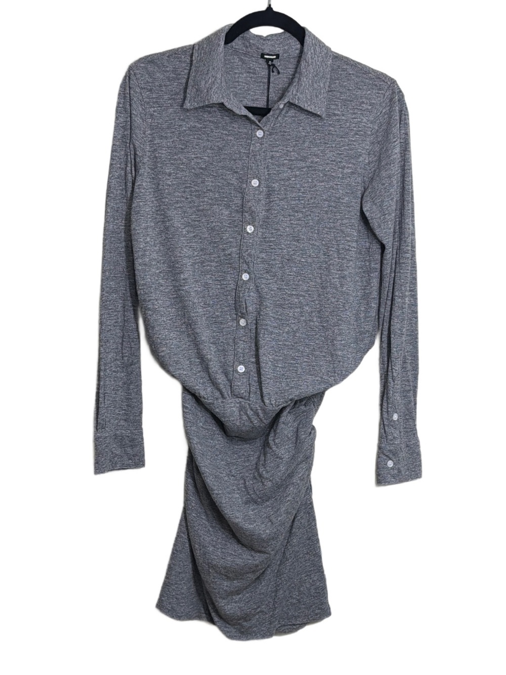 Monrow Grey Long-Sleeve Shirt Dress - Picture 10 of 11